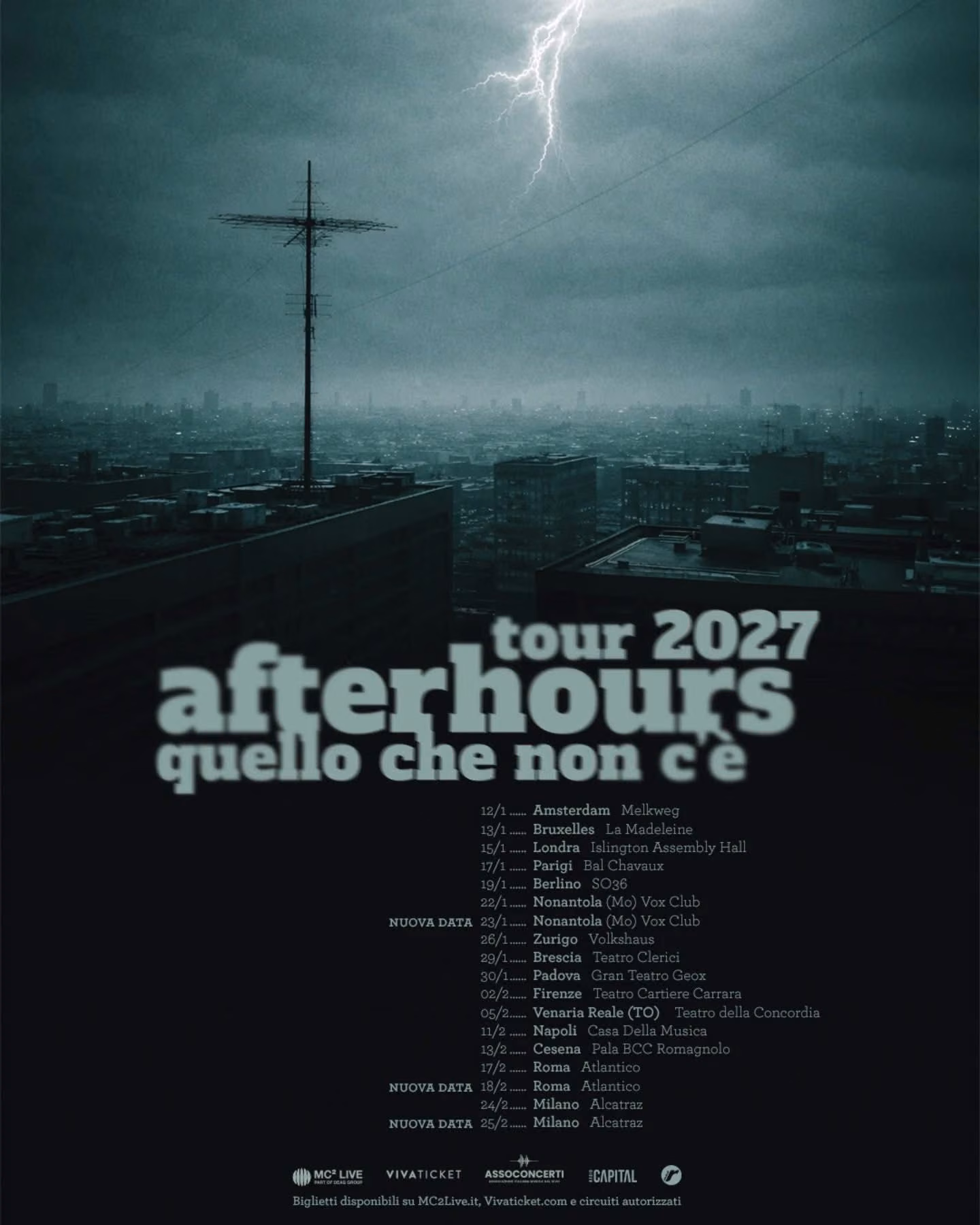 AFTERHOURS TOUR 2027 seconda dat