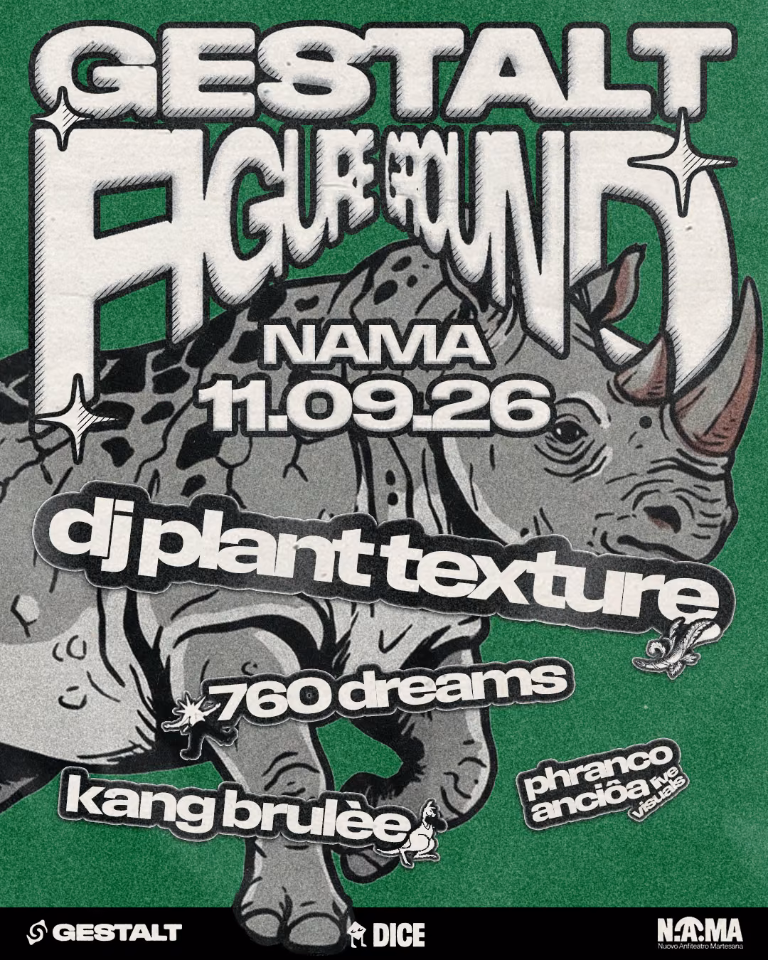 Gestalt pres. Figure Ground w/ DJ Plant Texture, 760 Dreams, Kang Brulèe