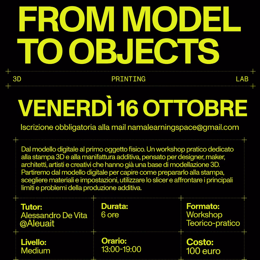 NAMA LEARNING SPACE: FROM MODEL TO OBJECT
