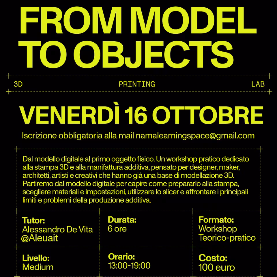 NAMA LEARNING SPACE: FROM MODEL TO OBJECT